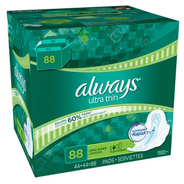 Always Ultra Thin Pads Super 88 Ct