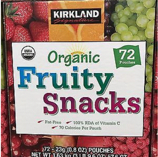 Kirkland Signature Organic Fruity Snacks 72 X 23g