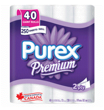 PUREX BATHROOM TISSUE 40 ROLLS X 250 SHEETS