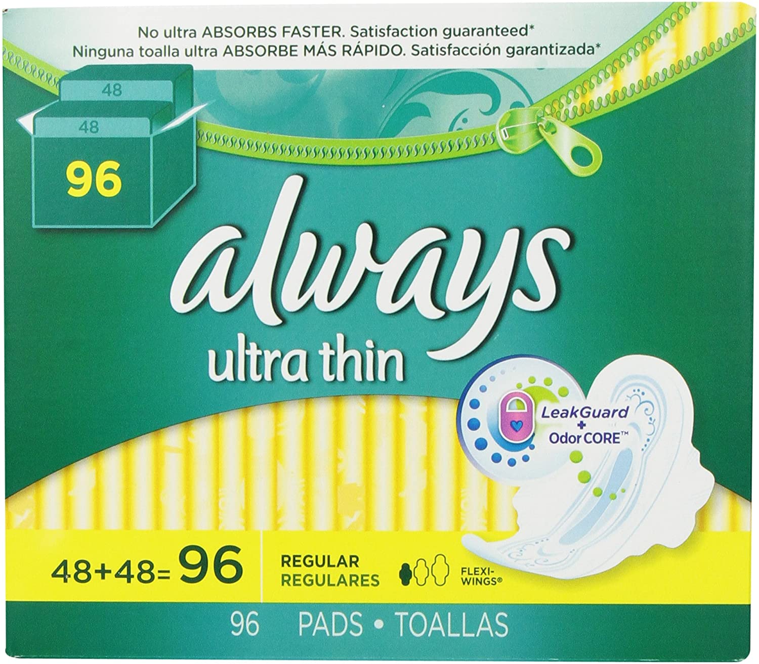 Always Ultra Thin Pads Regular 96 Ct