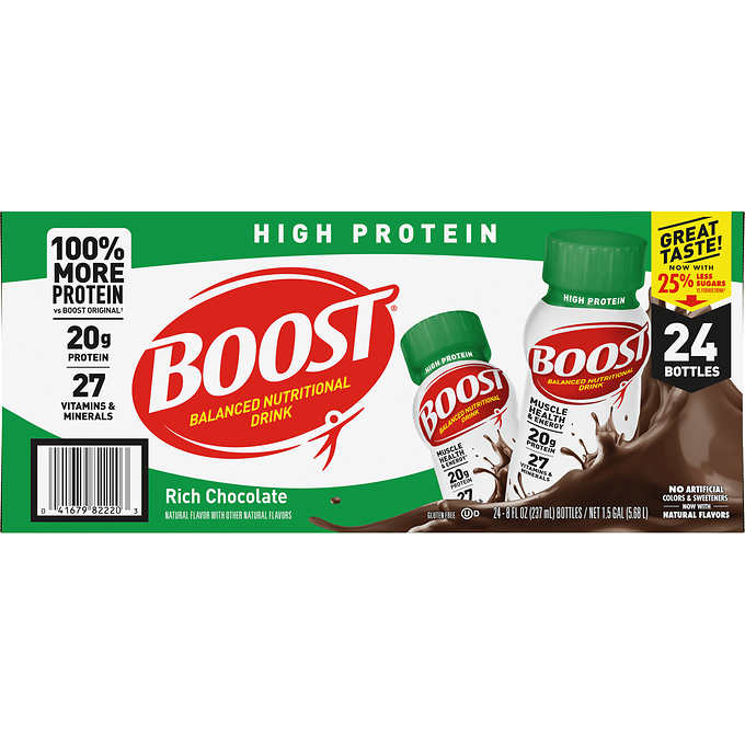 Boost Mega Protein Chocolate Shake 24 X 237ml
