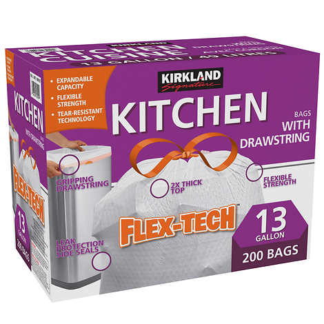 Kirkland Signature Tall Kitchen Bag 49l Pack Of 200