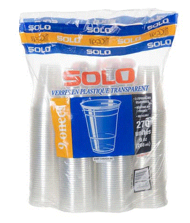 Solo 9oz Plastic Cup Pack Of 270