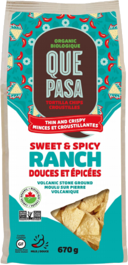Que Pasa Organic Sweet & Spicy Ranch Tortilla Chips 670g